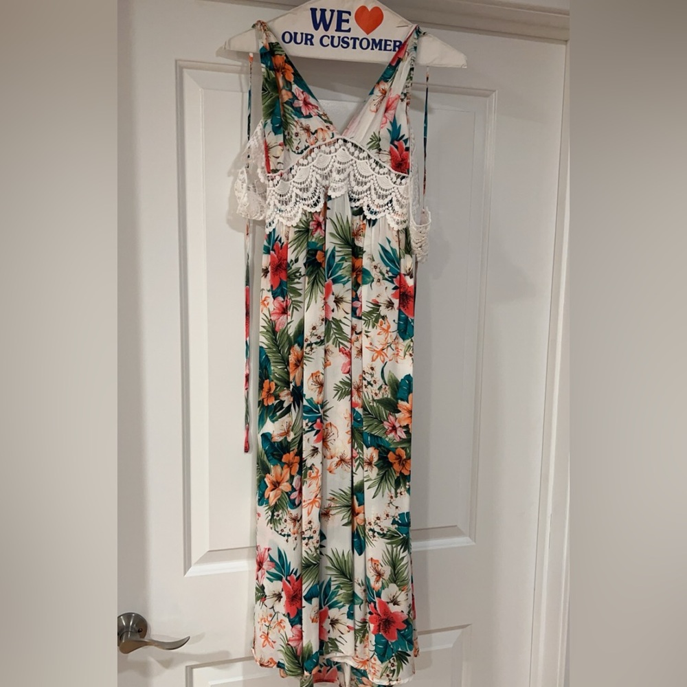 Summer Floral floor length dress.